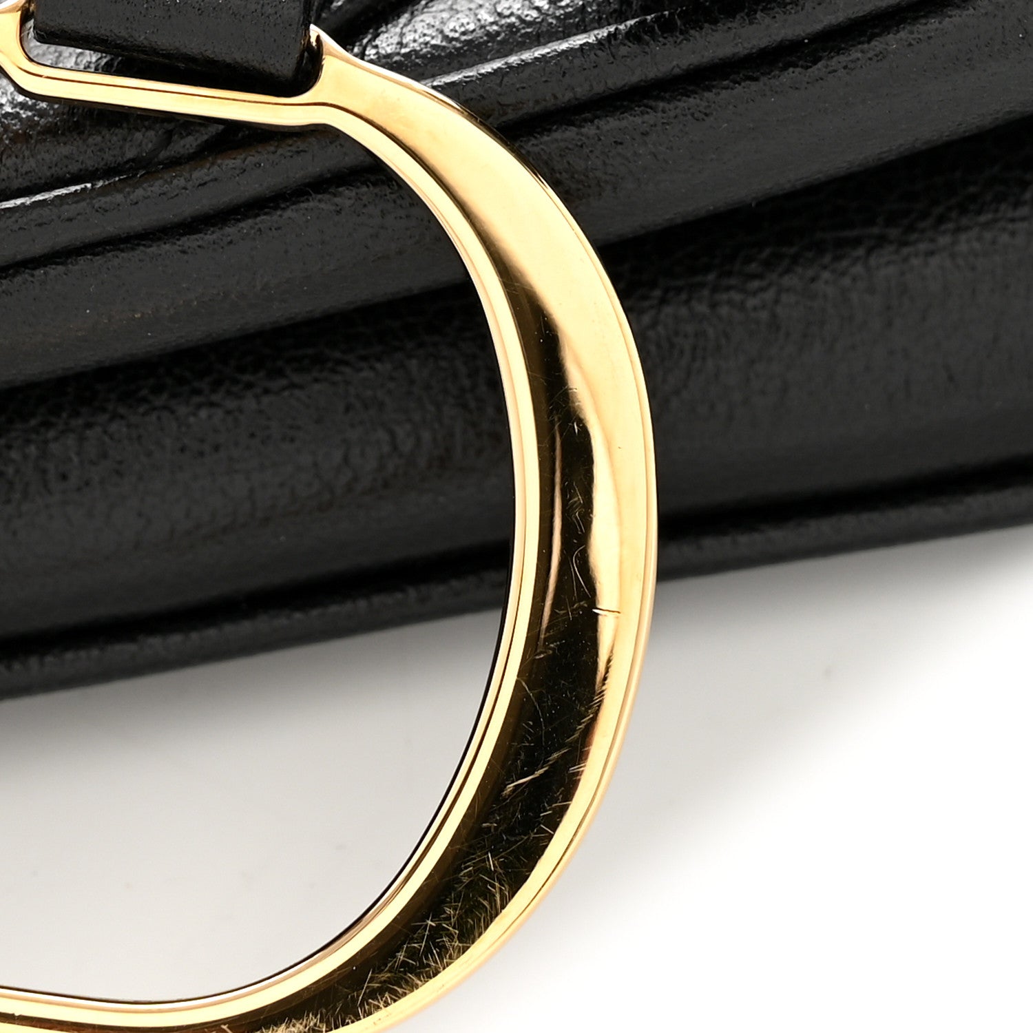 Shiny Goatskin  Saddle Bag Black