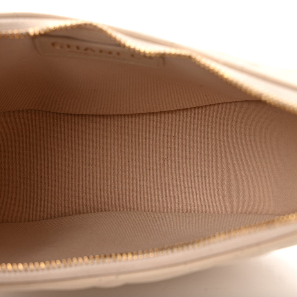 Lambskin Quilted Small Hobo Bag Light Beige