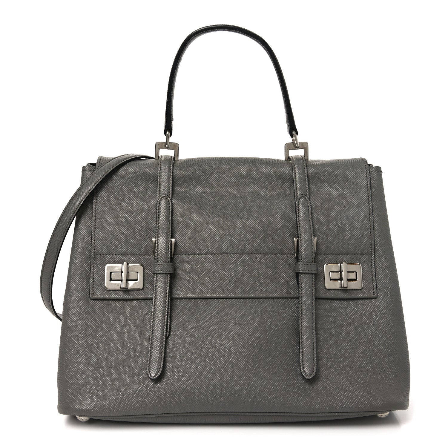 Saffiano Cuir Convertible Top Handle Tote Marmo