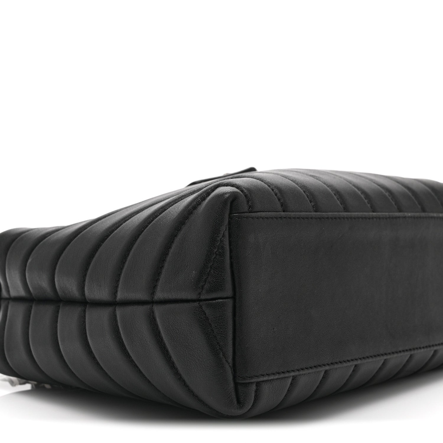 Calfskin Y Quilted Monogram Small Loulou Shopper Black