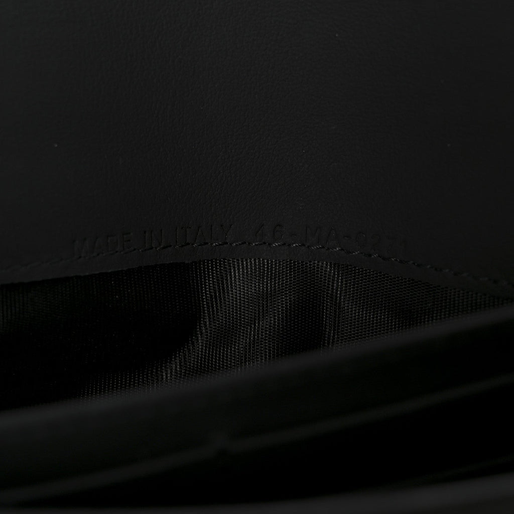 Ultra Matte Calfskin Saddle Chain Wallet Pouch Black