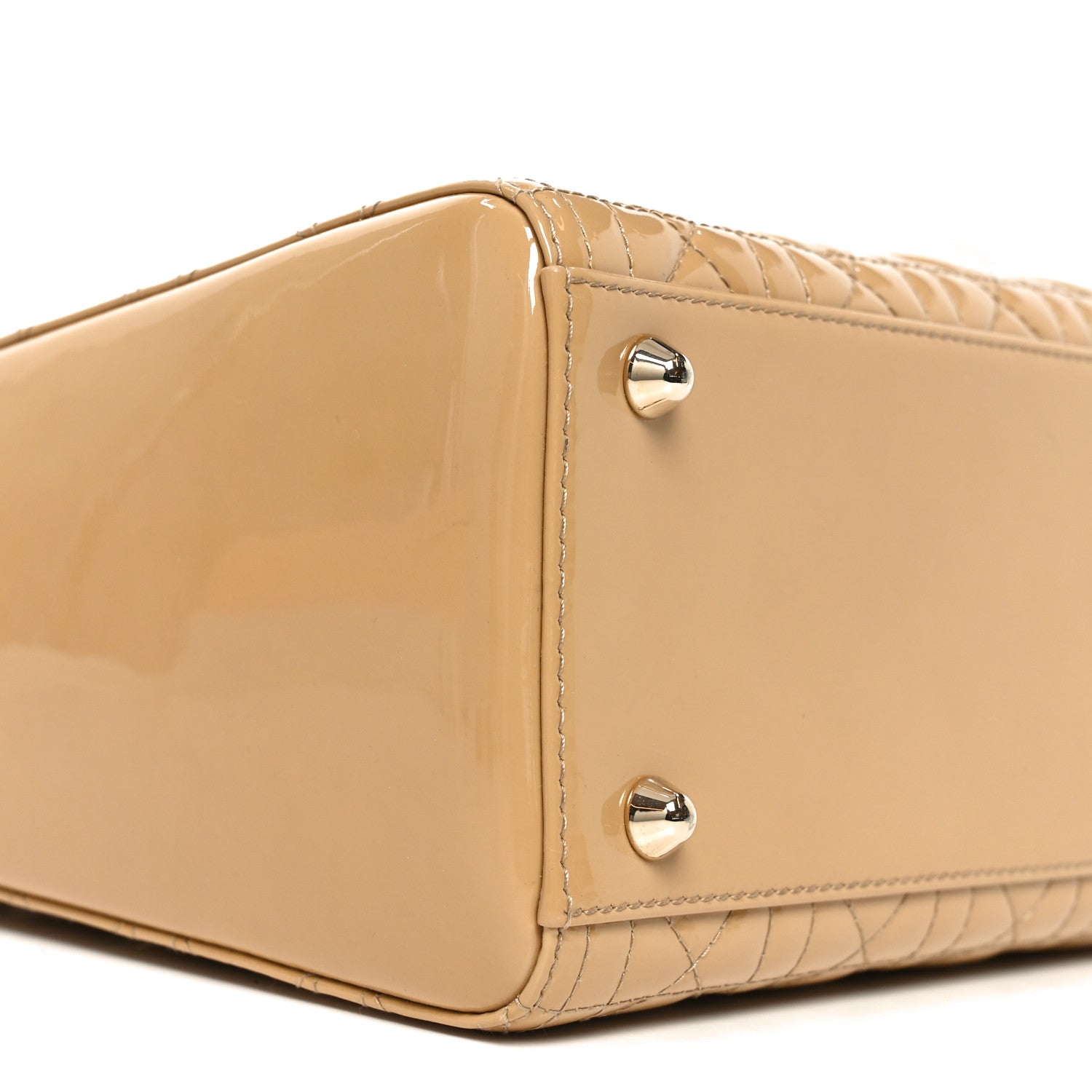 Patent Cannage Large Lady Dior Beige