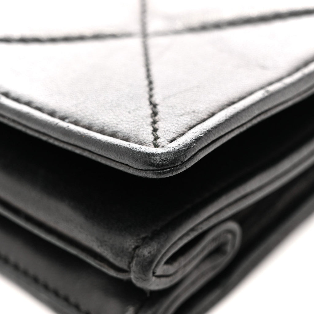 Lambskin Quilted Diamond CC Flap Black