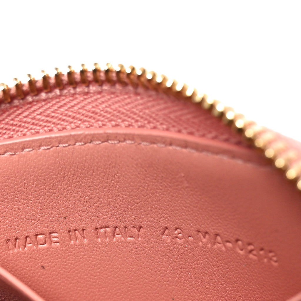 Lambskin Cannage Small Lady Dior Voyageur Coin Purse Rose Des Vents