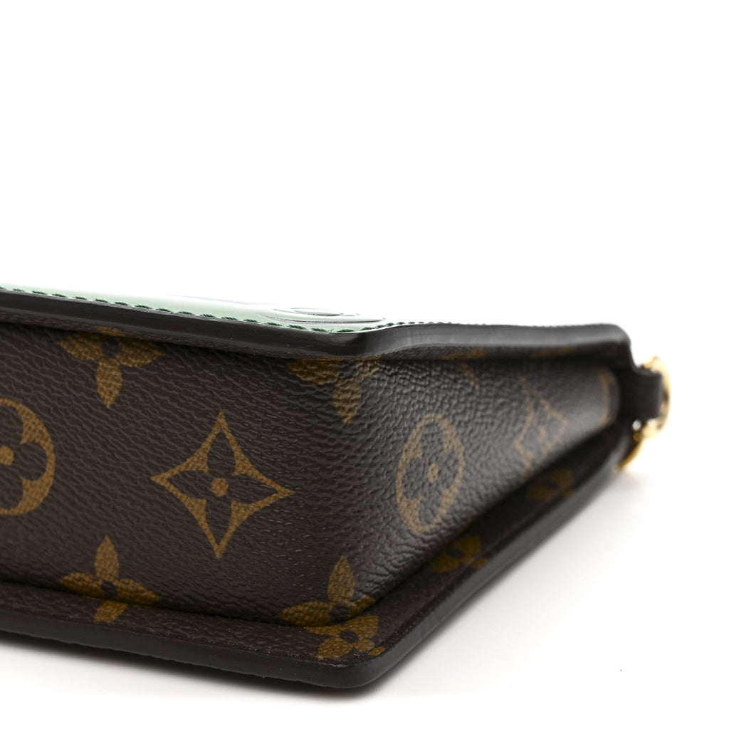 Monogram Calfskin Embossed Lexington Pouch Blue Green