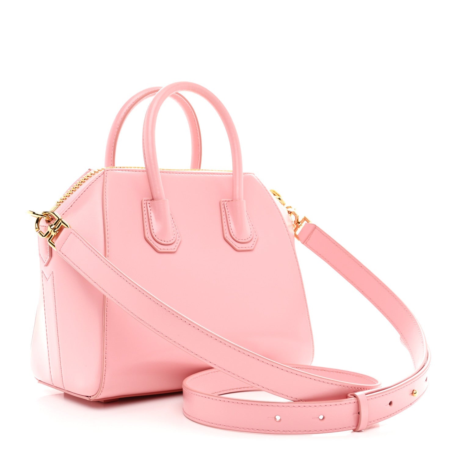 Shiny Lord Calfskin Mini Antigona Flamingo