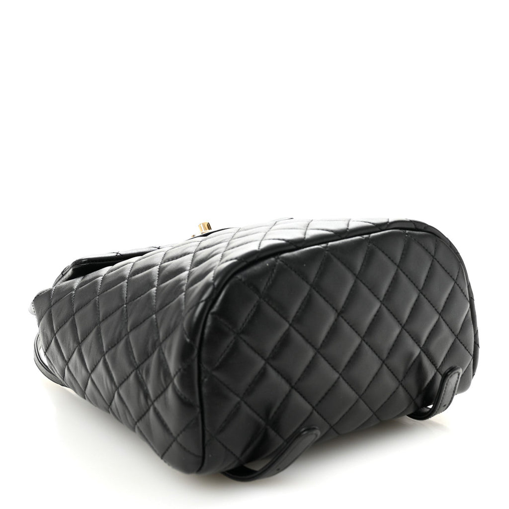 Lambskin Quilted Small Urban Spirit Backpack Black