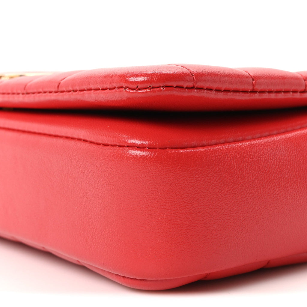 Lambskin Quilted Mini Lola Bag Bright Red