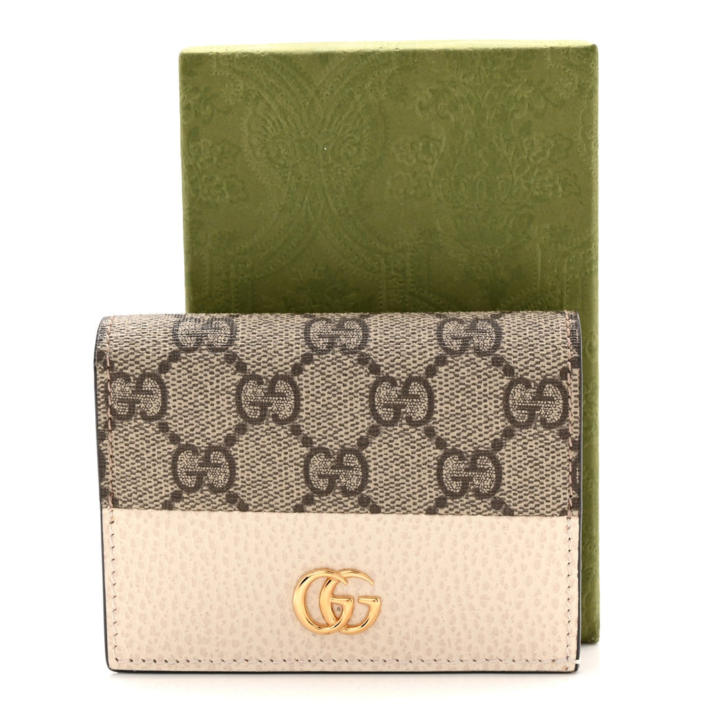 Dollar Calfskin GG Supreme Monogram GG Marmont  Case Mystic White Beige Ebony