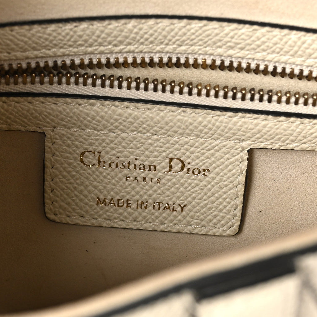 Grained Calfskin Saddle Bag White