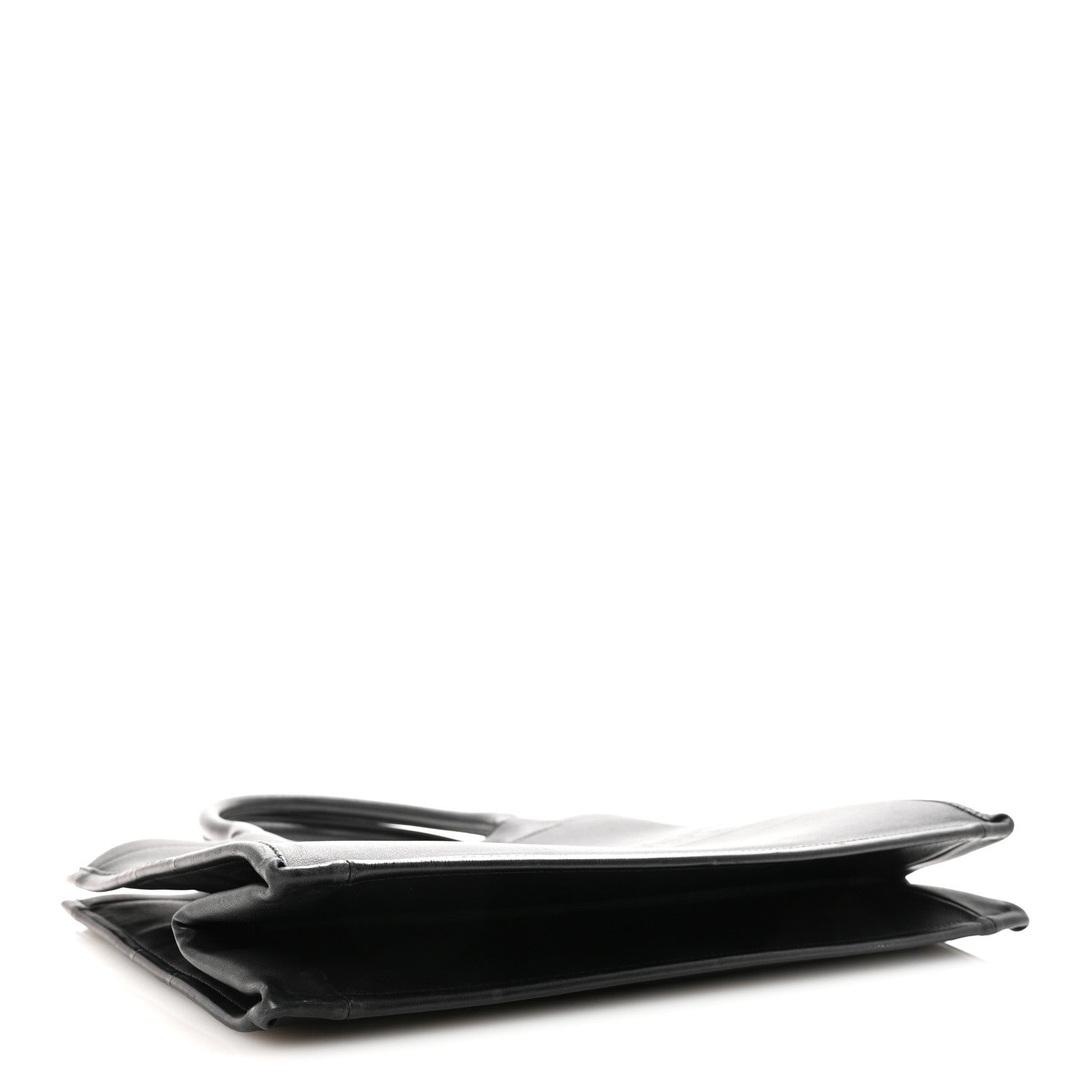 Calfskin Embossed Medium Book Tote Black