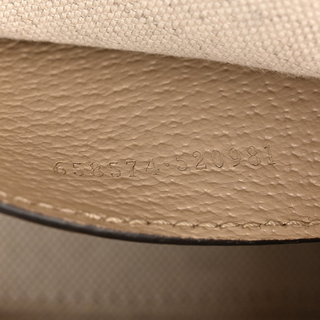 GG Supreme Monogram Textured Dollar Calfskin Web Mini Horsebit 1955 Shoulder Bag Beige Mystic White Oatmeal