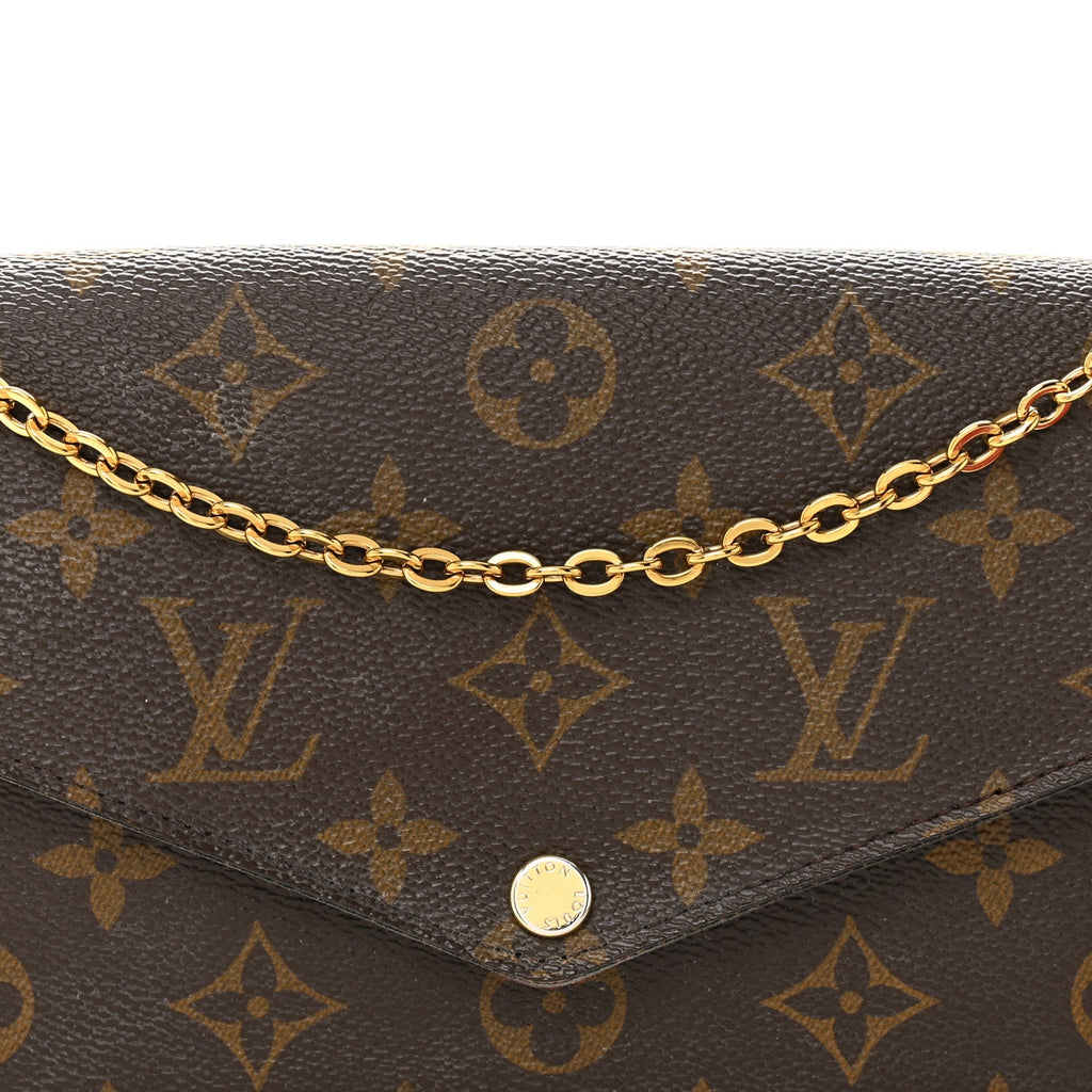 Monogram Pochette Felicie Chain Wallet Fuchsia