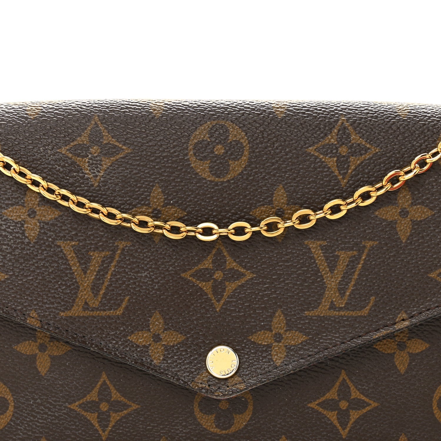 Monogram Pochette Felicie Chain Wallet Fuchsia