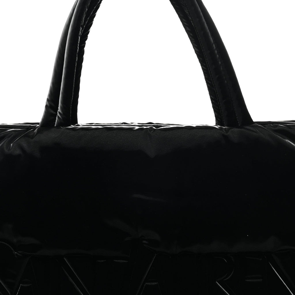 Silktech Canvas Wide Puffer Tote Black