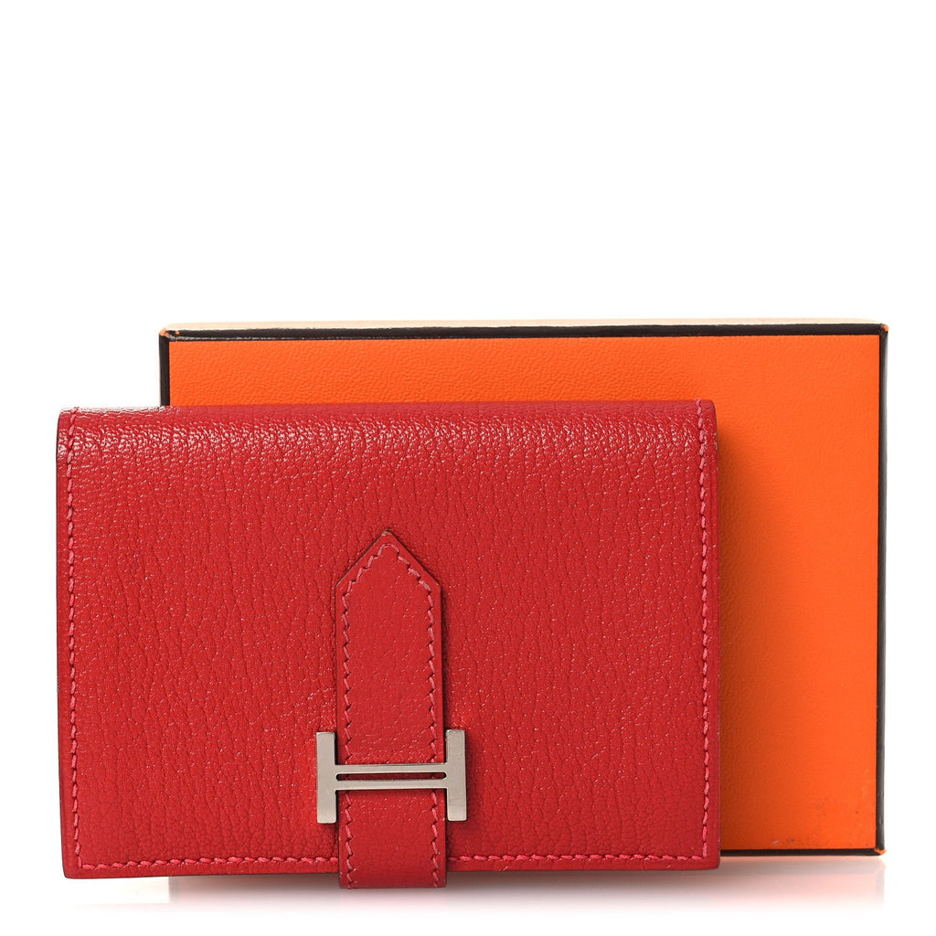Chevre Mysore Bearn  Holder Wallet Rouge Casaque