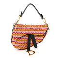 Embroidered Fringe Beaded Mini Saddle Bag Multicolor