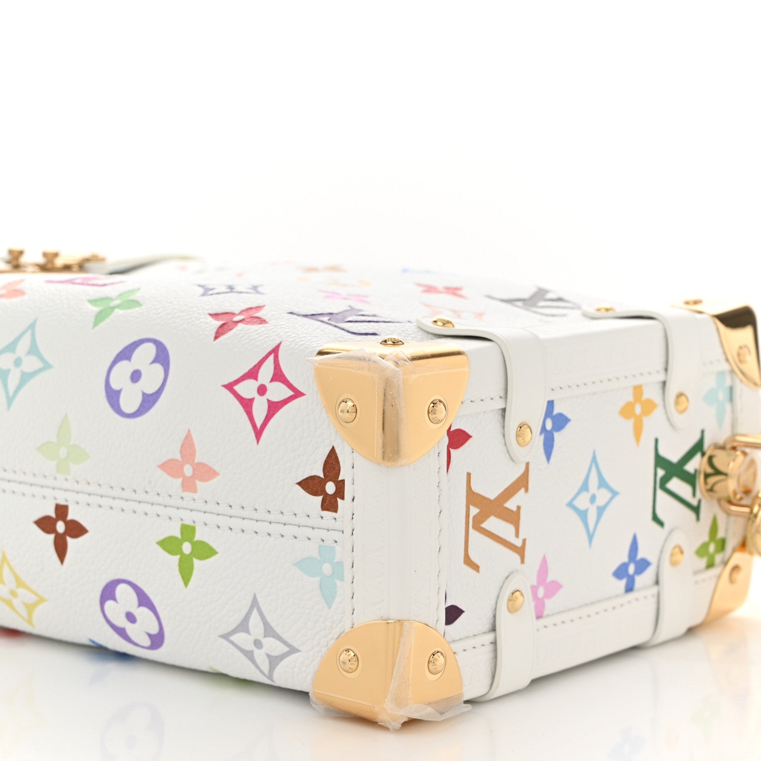 LV x TM Cowhide Monogram Multicolor Side Trunk MM White