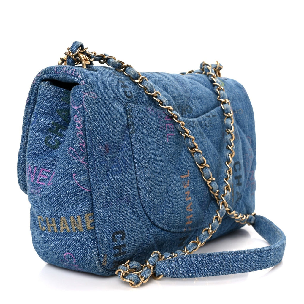 Denim Quilted Denim Large Mood Flap Blue Multicolor