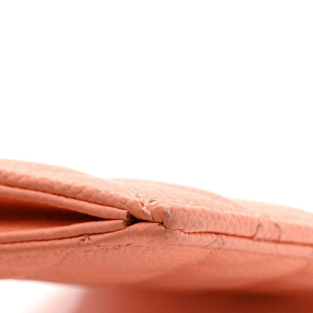 Caviar Quilted CC Zip  Holder Pink