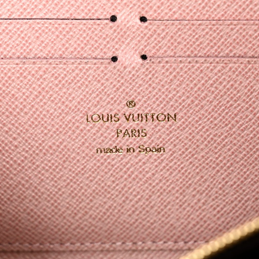 Damier Ebene Clemence Wallet Rose Ballerine