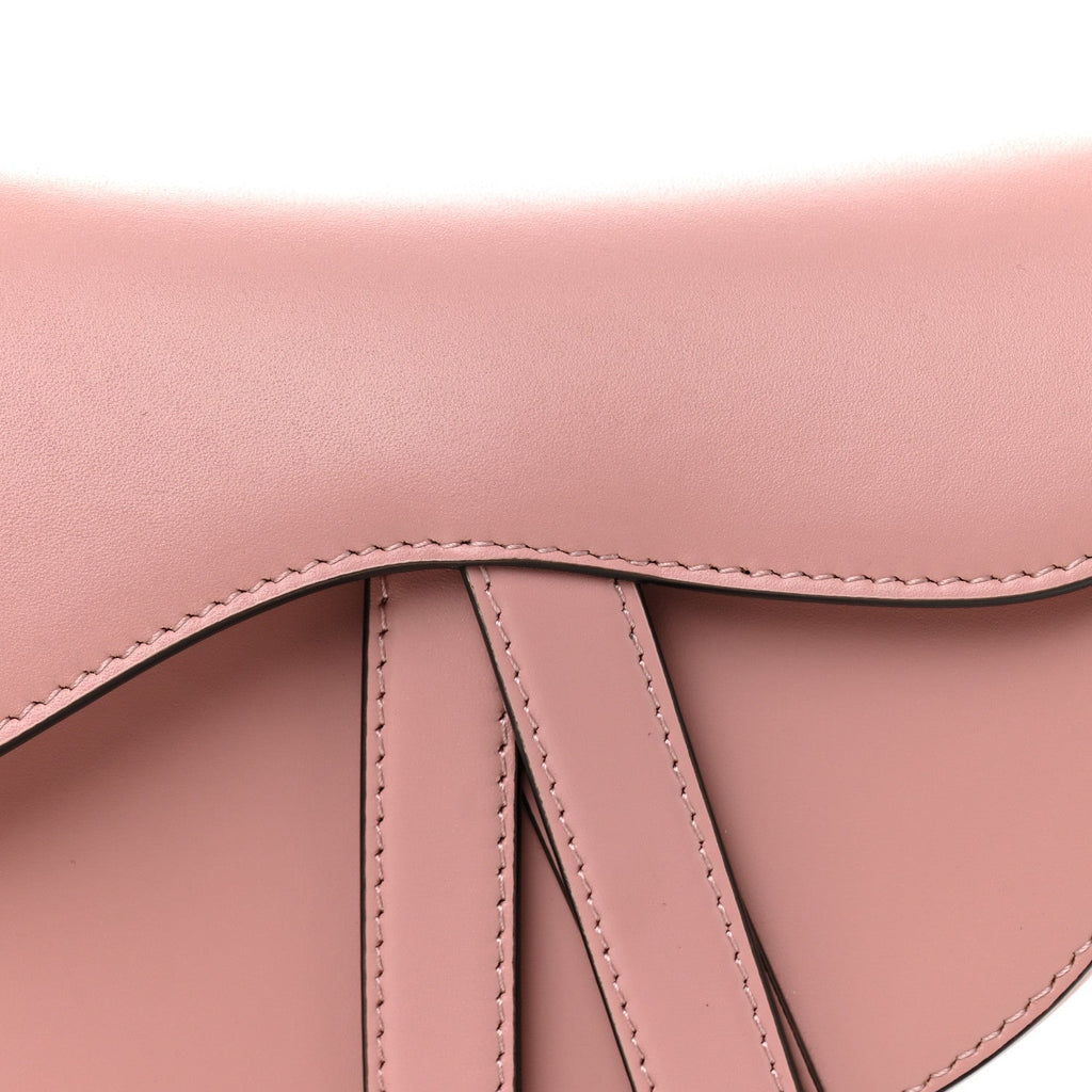 Smooth Calfskin Mini Saddle Bag Antique Pink