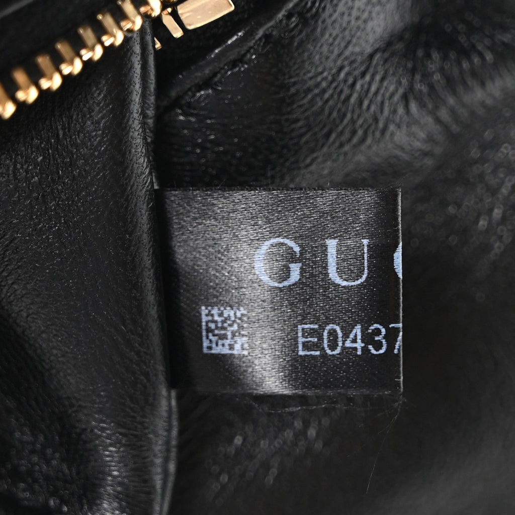 Lambskin Embossed Mini GG Milano Top Handle Shoulder Bag Black