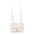 Shiny Caviar Mini Preppy Coco Shoulder Bag White