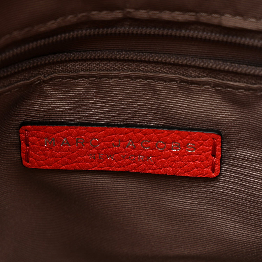 Pebbled Calfskin Gotham Bauletto Satchel Red