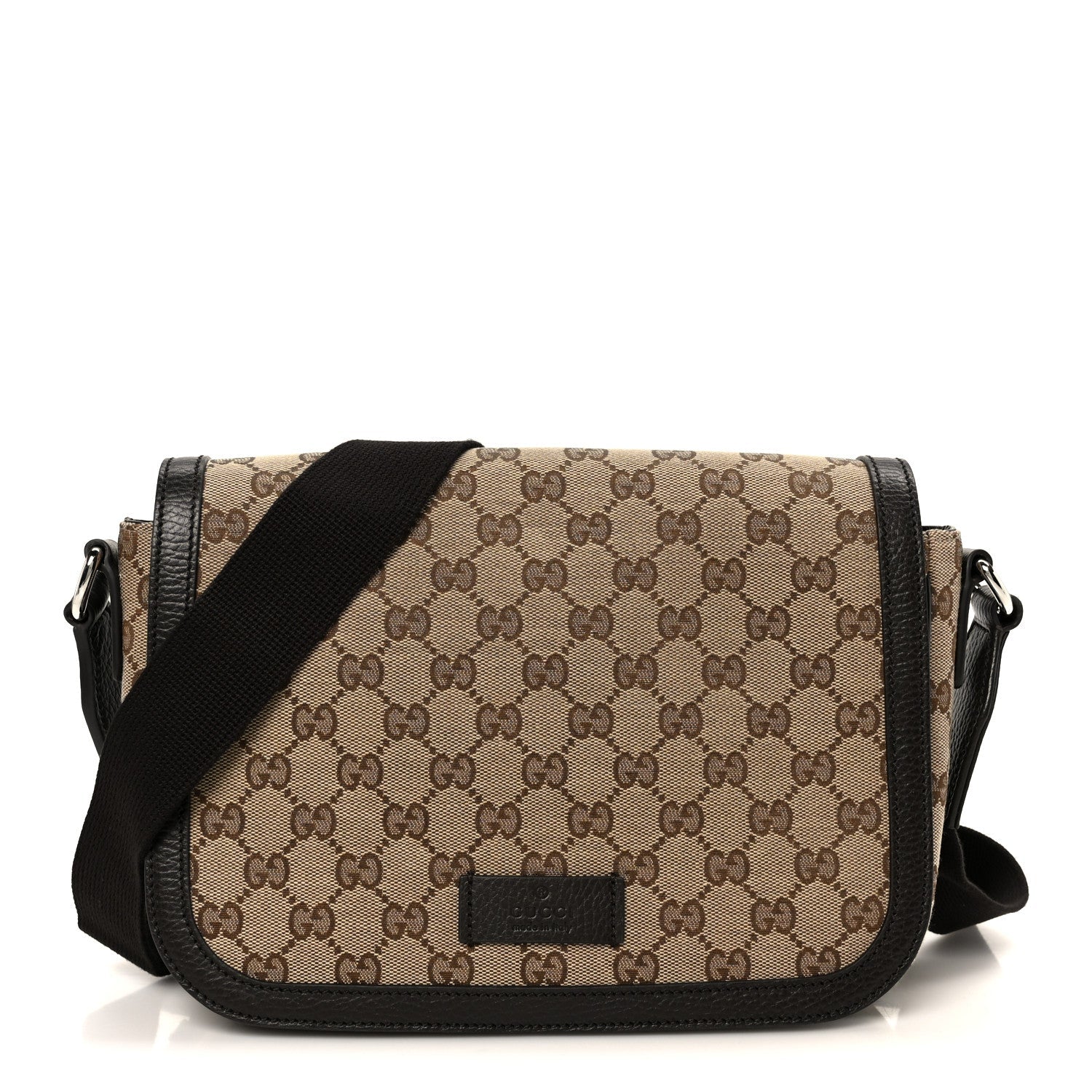 Monogram Flap Messenger Bag Beige Dark Brown