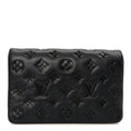Lambskin Embossed Monogram Pochette Coussin Black