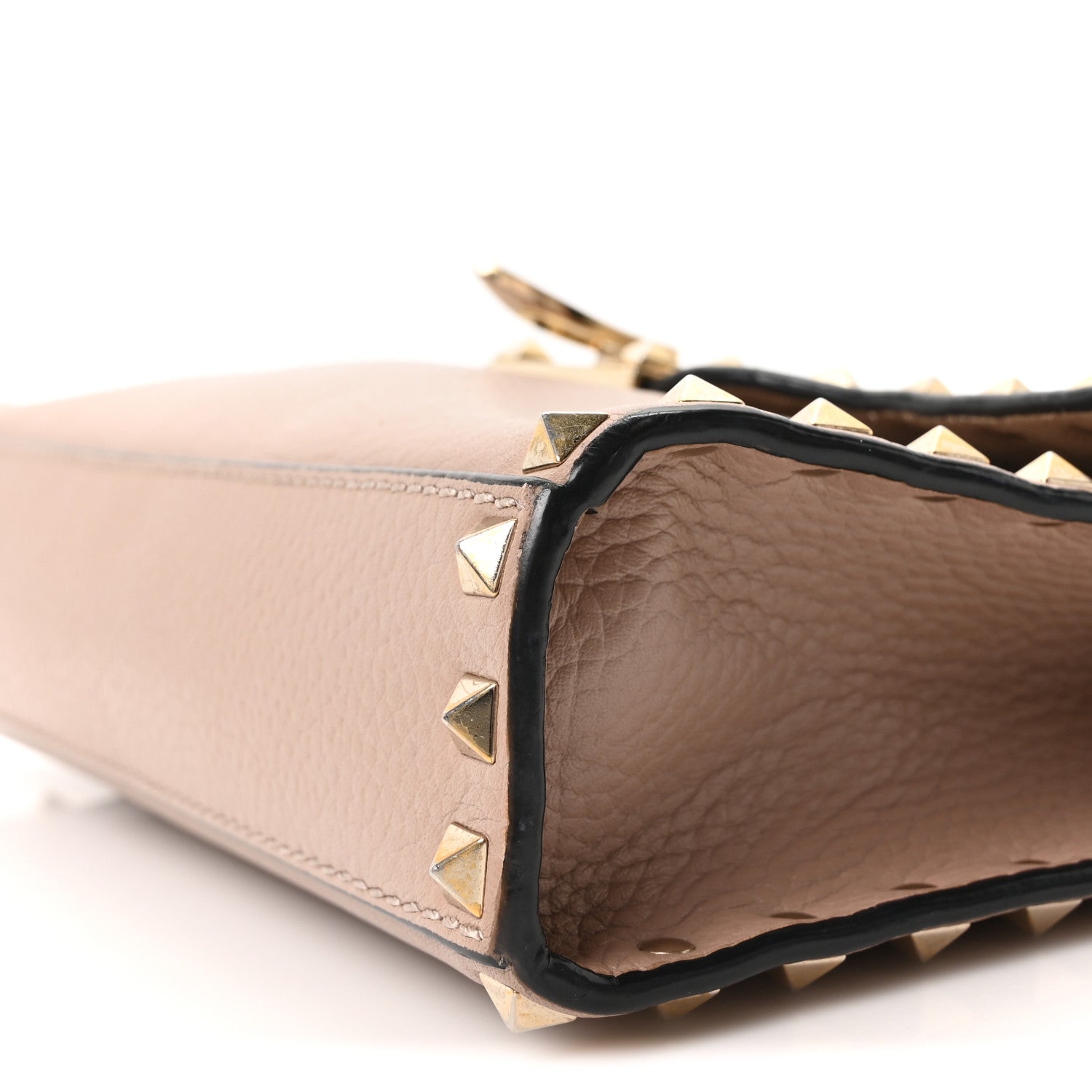 Pebbled Calfskin Medium Rockstud Flip Lock Crossbody Bag Skin Sorbet