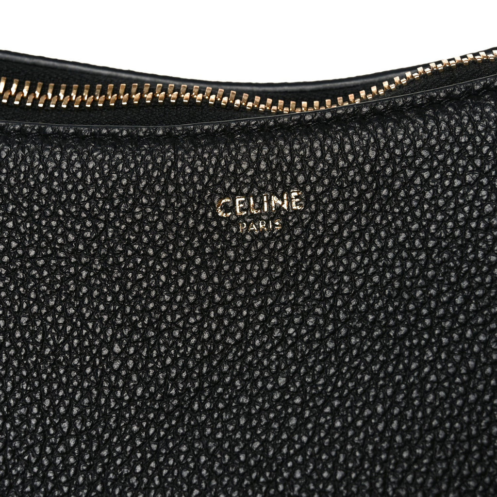 Supple Grained Calfskin Large Lulu Shoulder Bag Black