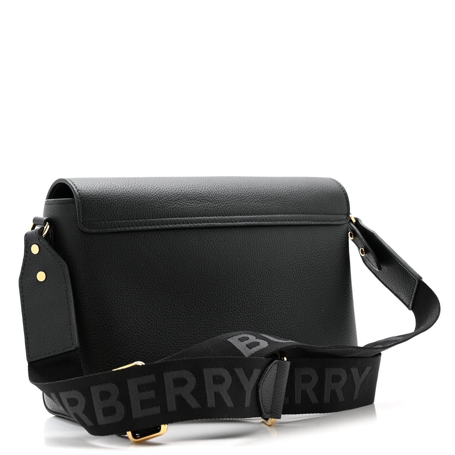 Grainy Calfskin Vintage Check Note Crossbody Bag Black
