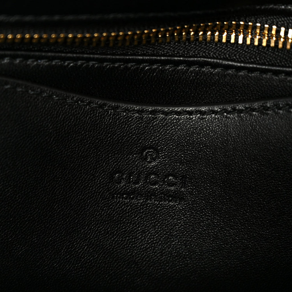 Lambskin Small GG Milano Top Handle Shoulder Bag Black
