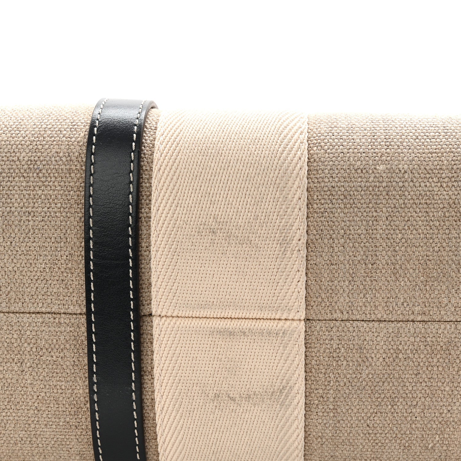 Linen Calfskin Large Woody Ribbon Tote White Blue