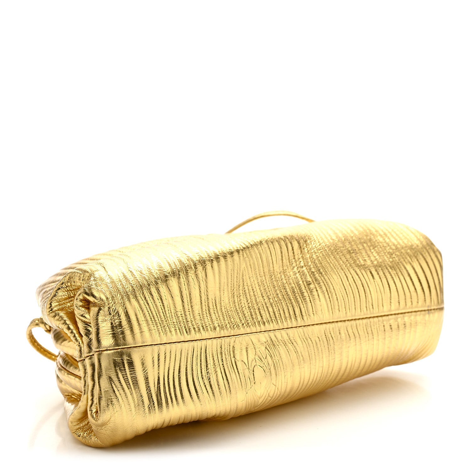 Metallic Bark Calfskin The Mini Pouch Gold