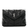 Lambskin Monogram Loulou Puffer Pouch Clutch Black