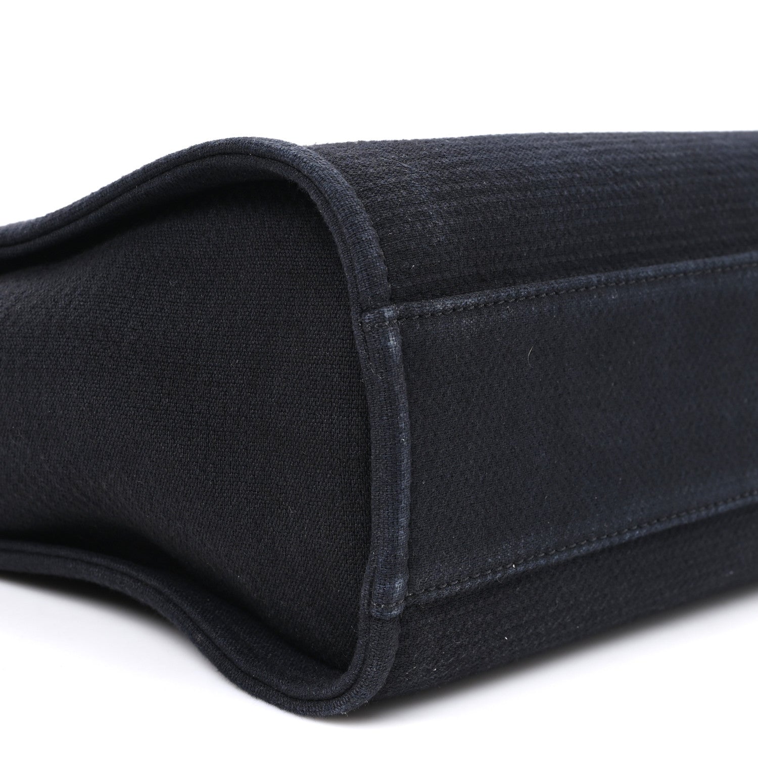 Mixed Fibers Calfskin Small Deauville Tote Black
