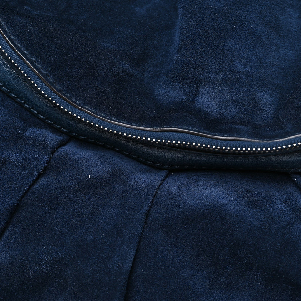 Suede Medium Icon Bit Shoulder Bag Blue