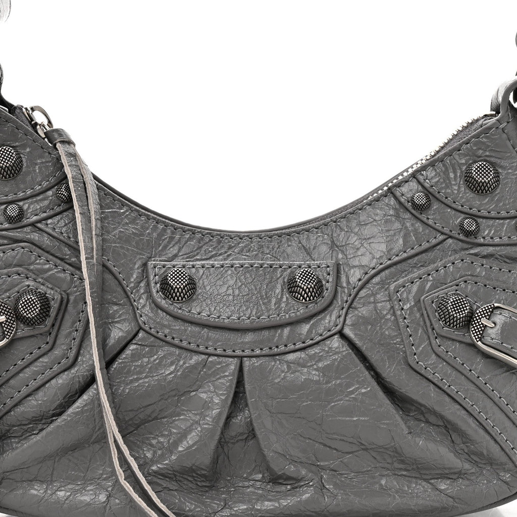 Agneau Arena Le Cagole Shoulder Bag XS Dark Grey