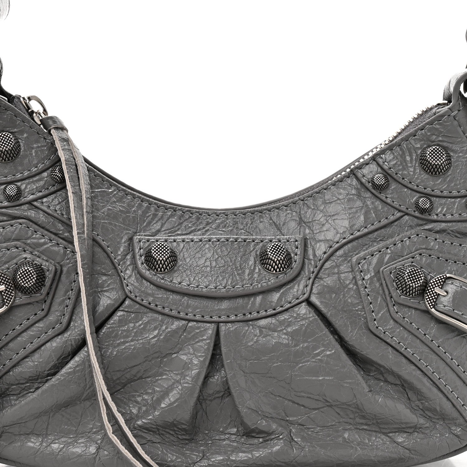 Agneau Arena Le Cagole Shoulder Bag XS Dark Grey