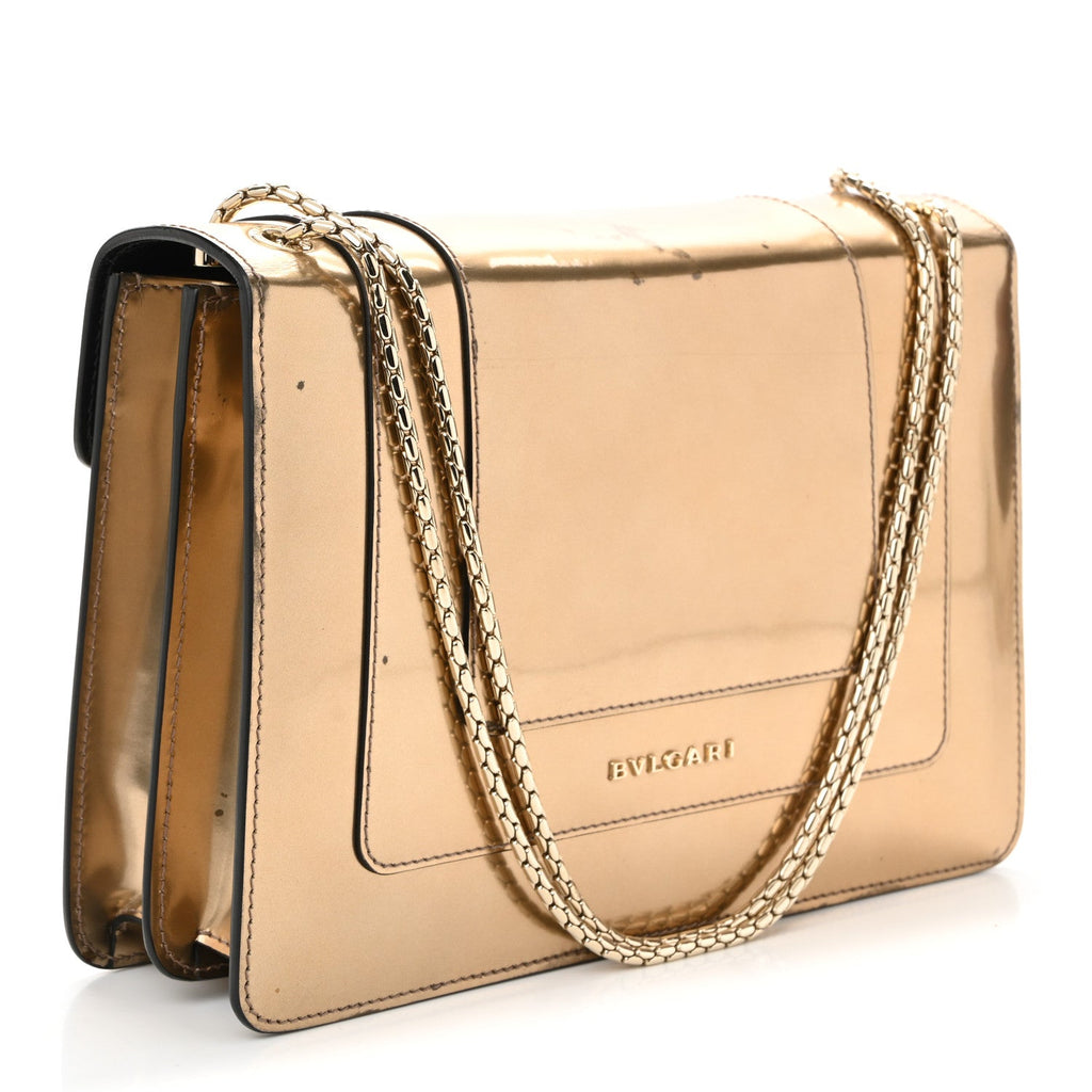 Metallic Calfskin Serpenti Forever Shoulder Bag Bronze