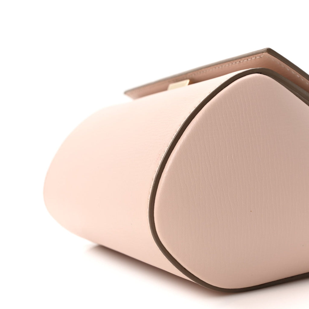 Textured Calfskin Mini Pandora Box Chain Crossbody Bag Powder Pink