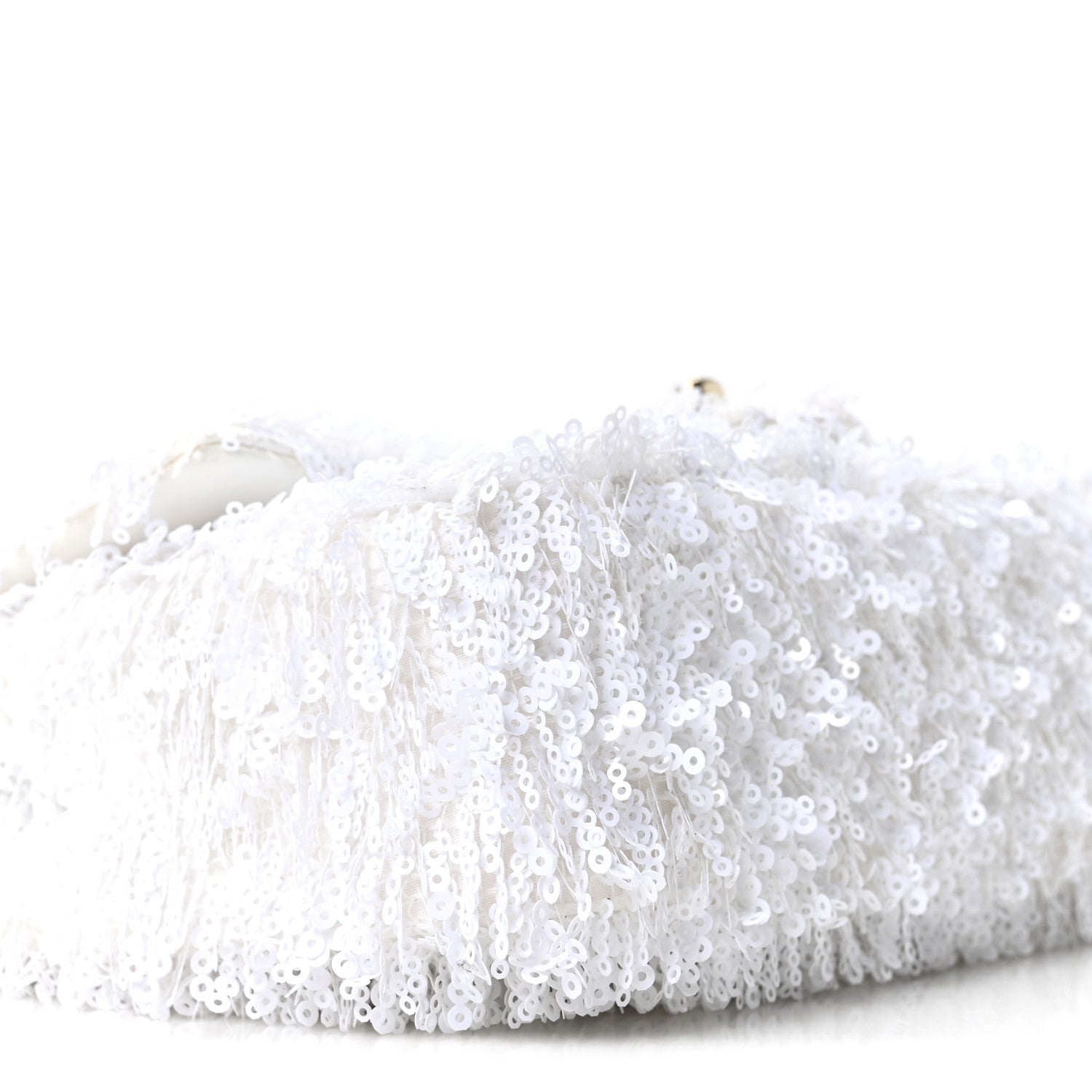 Sequin Mini Rectangular Flap White