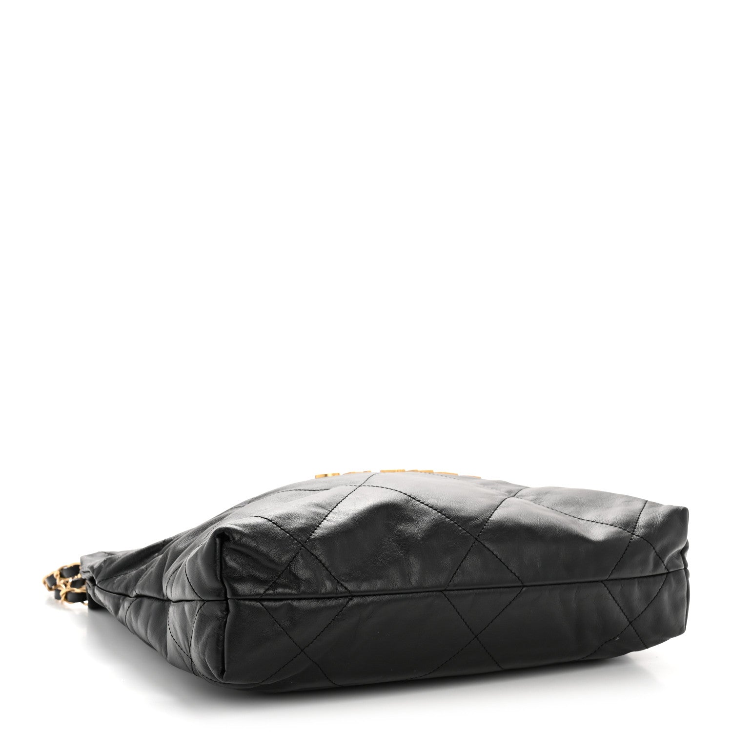 Shiny Calfskin Quilted Small Chanel 22 Black