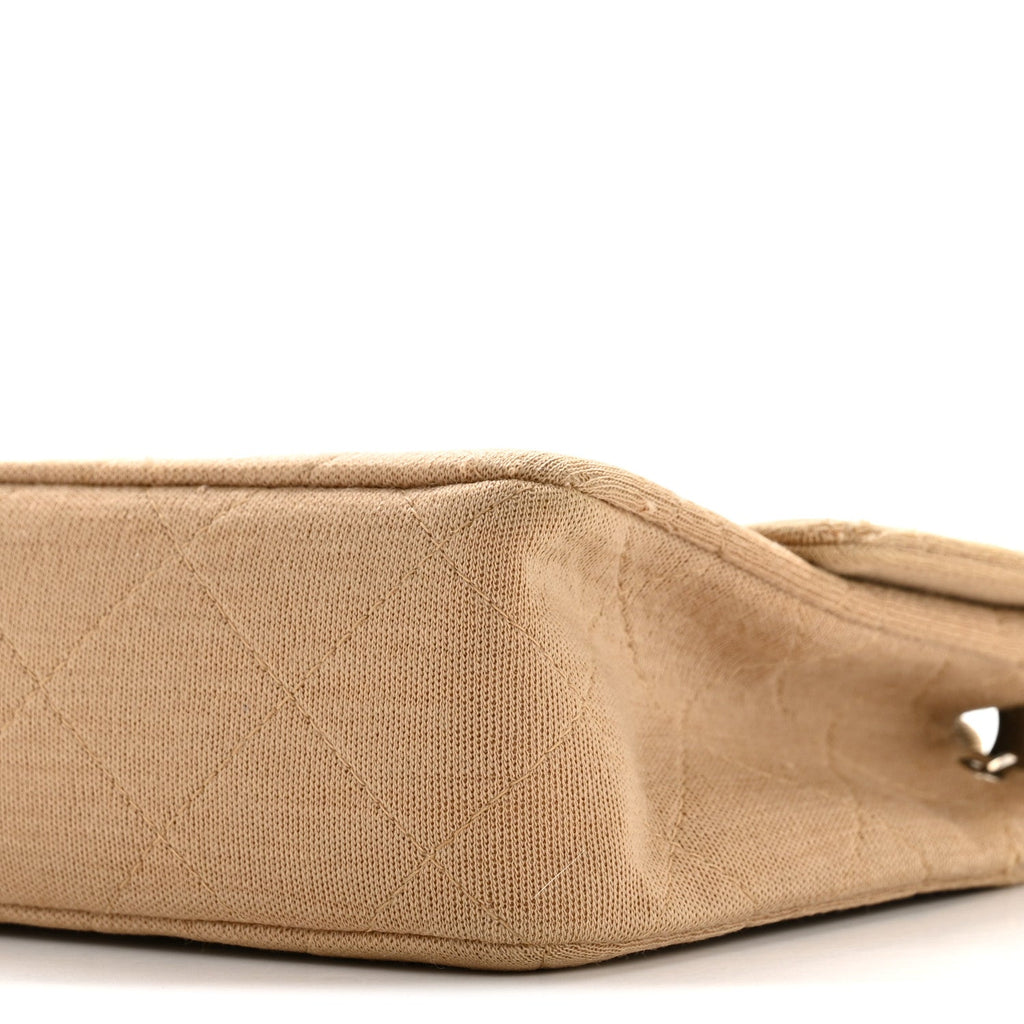 Jersey Quilted Medium Single Flap Beige