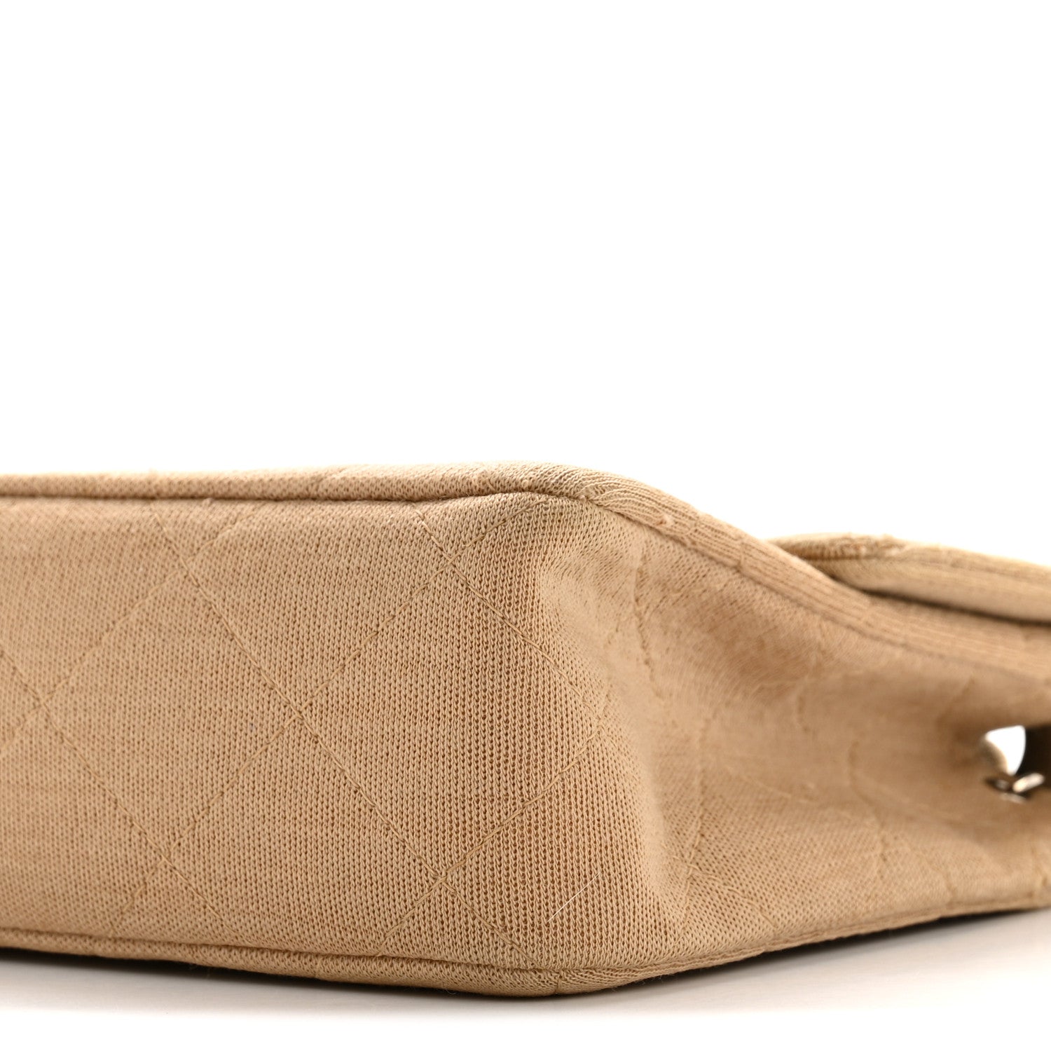 Jersey Quilted Medium Single Flap Beige