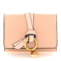 Grained Calfskin Alphabet Compact Wallet Blush Nude