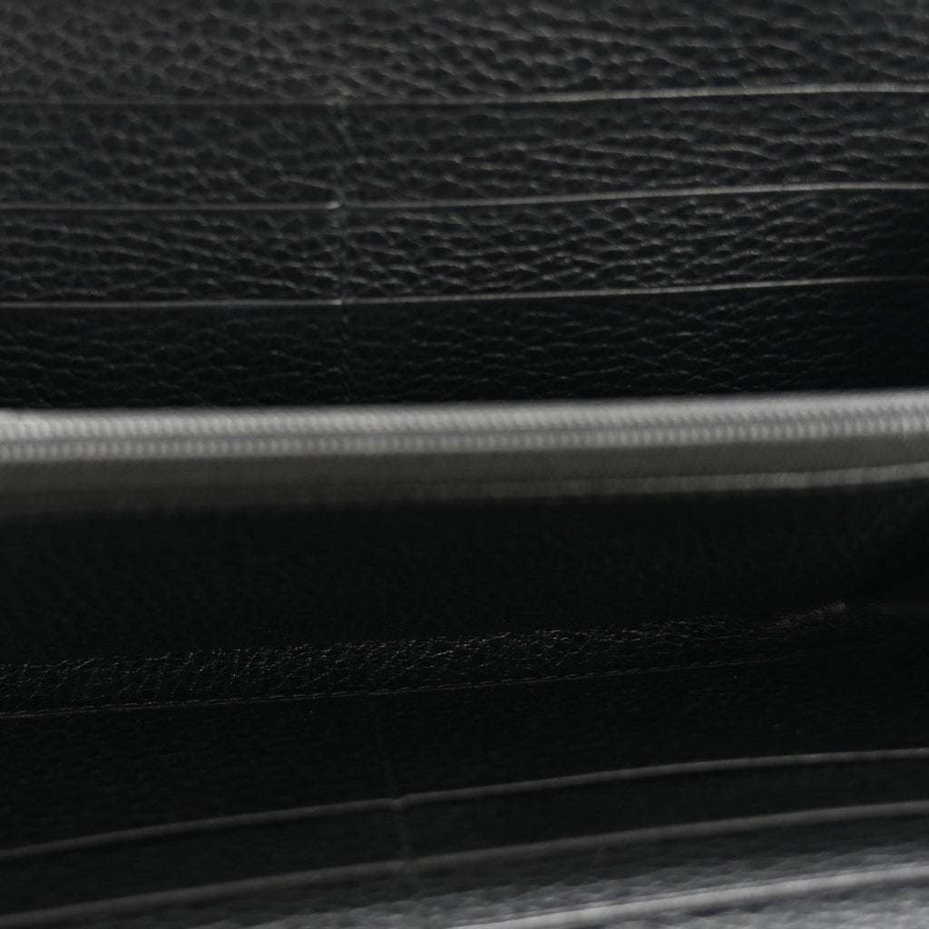 Dollar Calfskin GG Zip Around Wallet Black